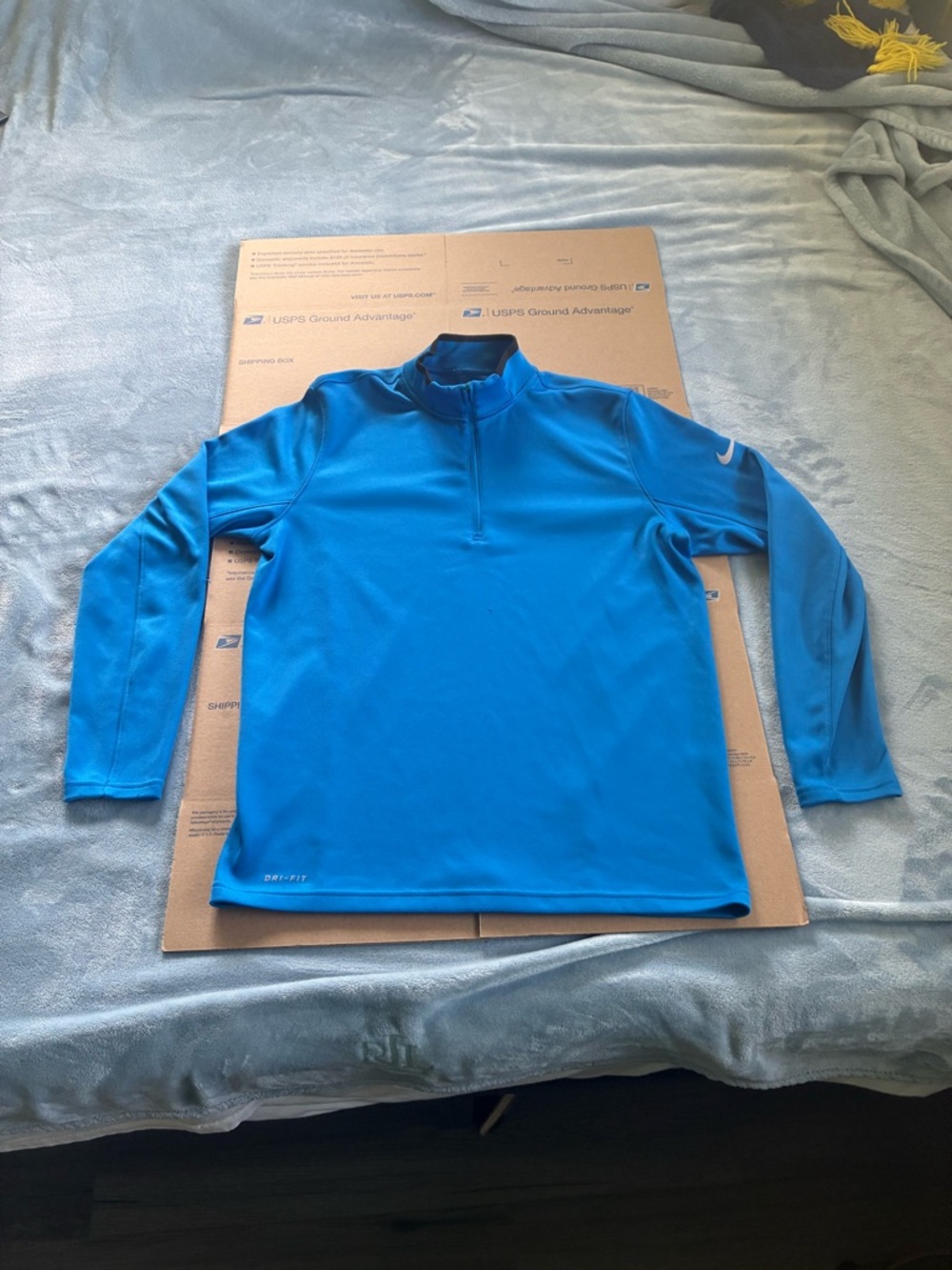 Nike Victory Men's Dri-FIT 1/2-Zip Golf Top Running Blue White Large L